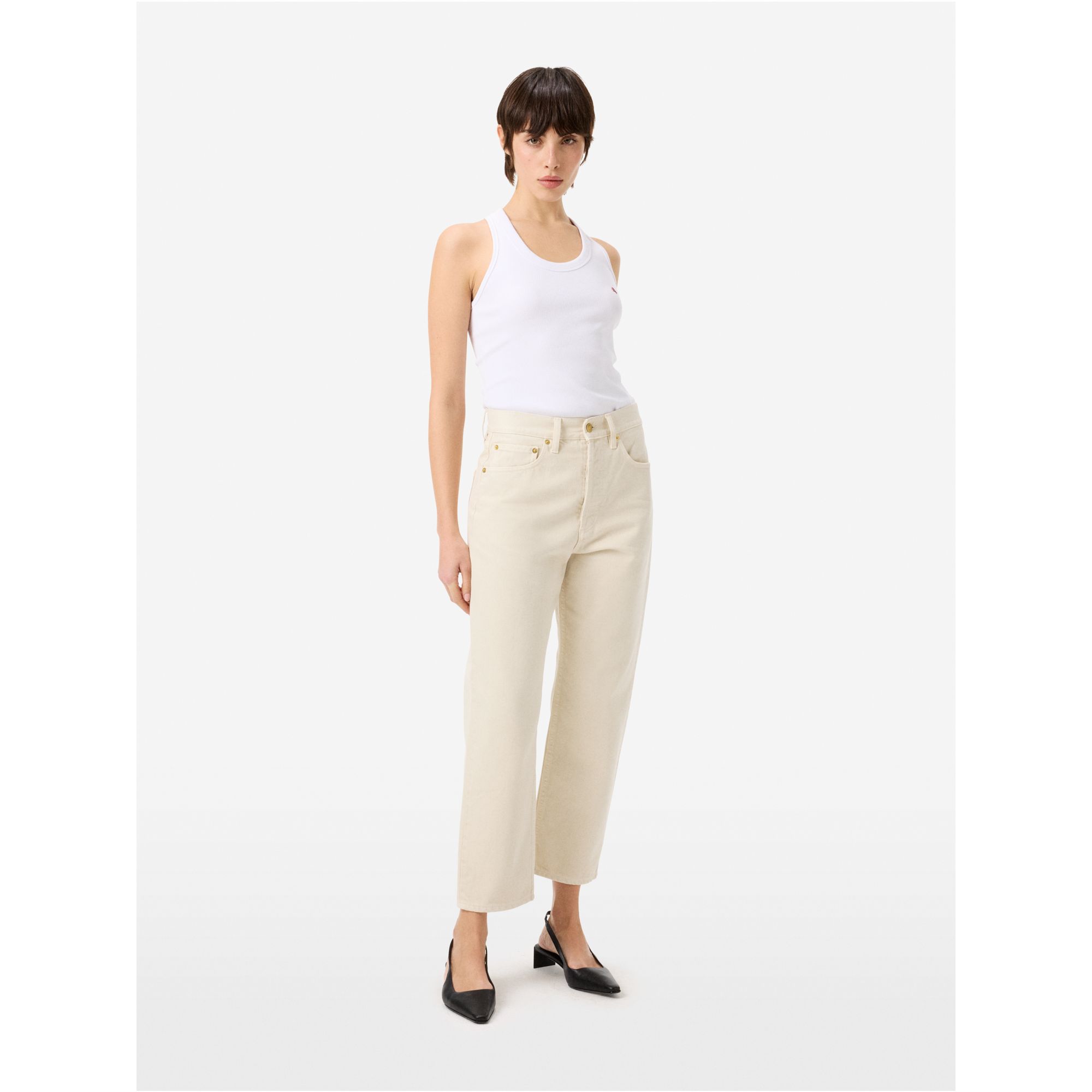 Bella mid rise mom fit cropped leg direct dyed