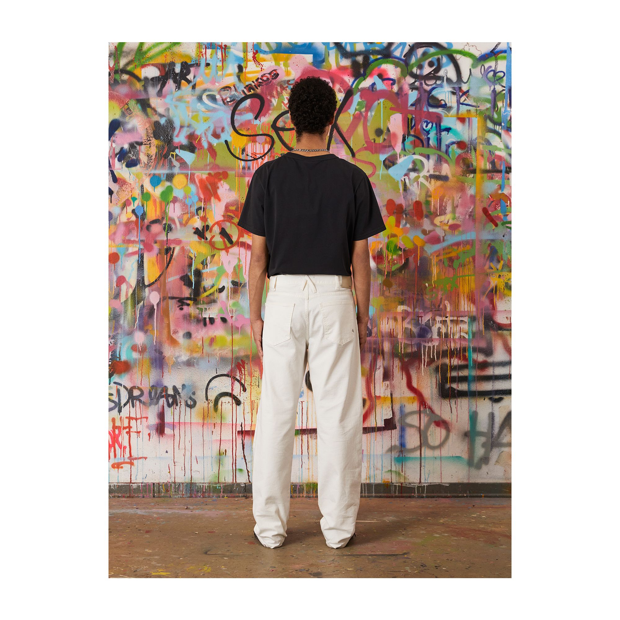 FULL PRINTED WIDE STRAIGHT LEG RINSE WASH