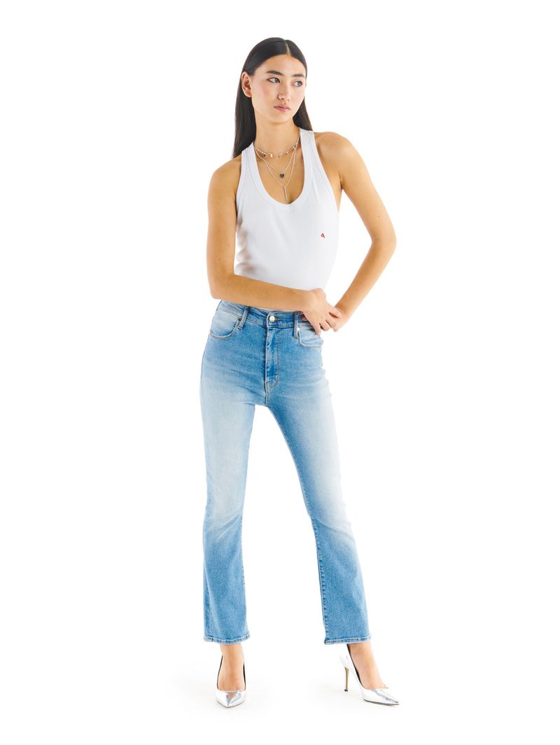 KATE CROP BOOTCUT BLEACHED DESTROYED