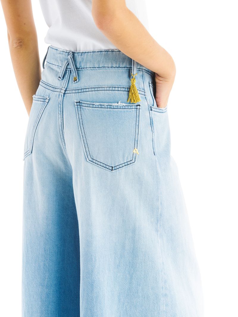 WIDE HIGH RISE SUPER WIDE CROPPED LEG SUPER BLEACHED ROW EDGE