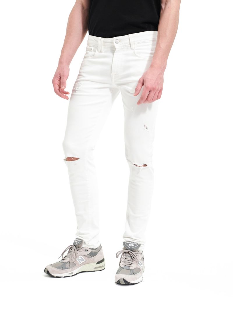 TOUCH STRETCH SKINNY KNEE AND BOTTOM LEG DISTRESSED