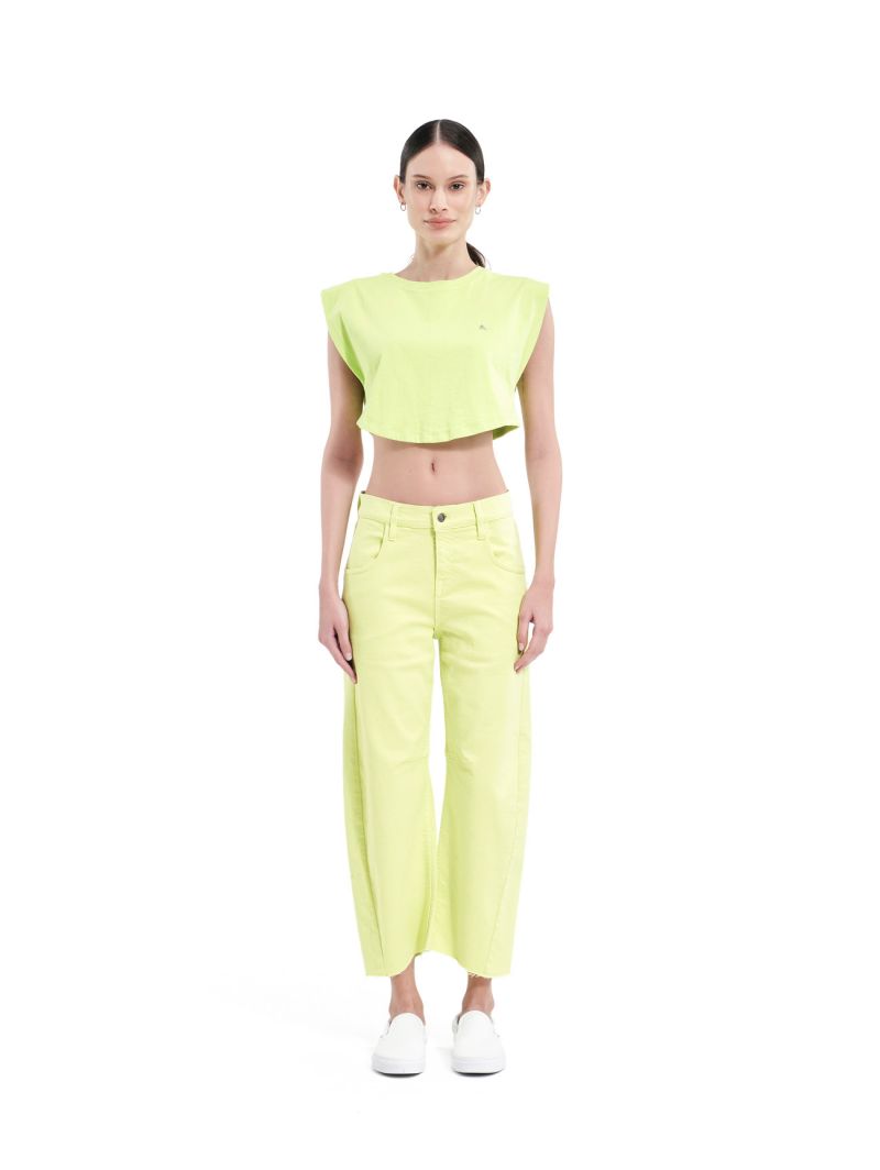 AIDA CROP SUPER FITTED LOW WAIST CROPPED CURVE LEG REACTIVE DYED ROW EDGE