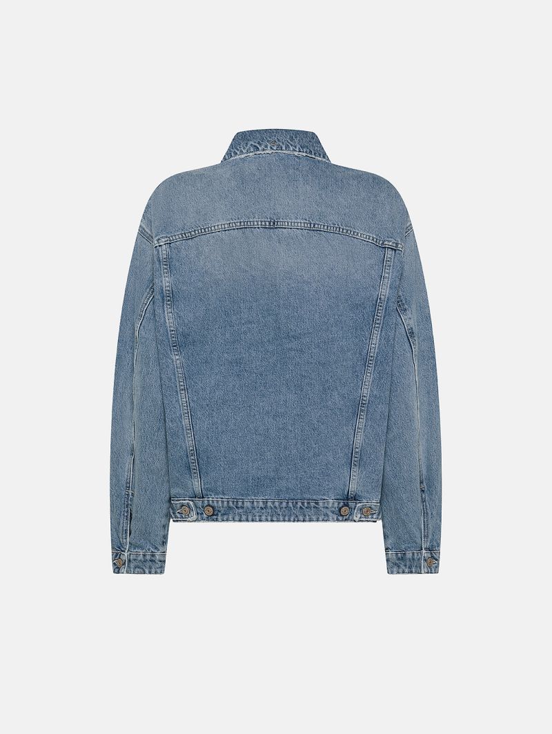 LOGAN TRUCKER OVER JACKET LIGHT BLEACH DAMAGED