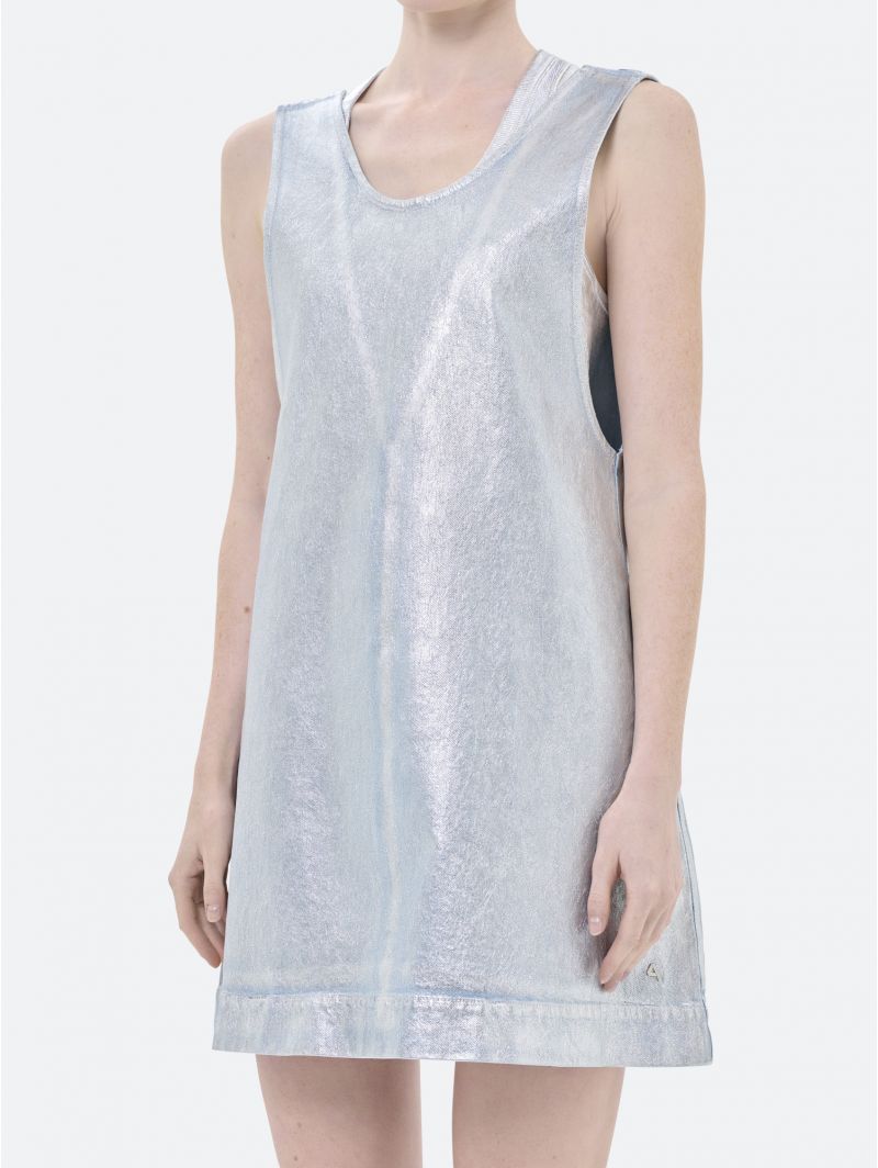 IRIS SLEEVELESS DRESS SILVER COATING