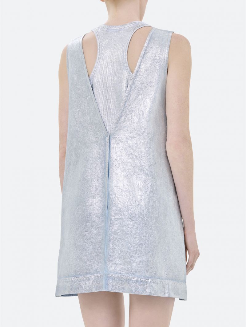 IRIS SLEEVELESS DRESS SILVER COATING