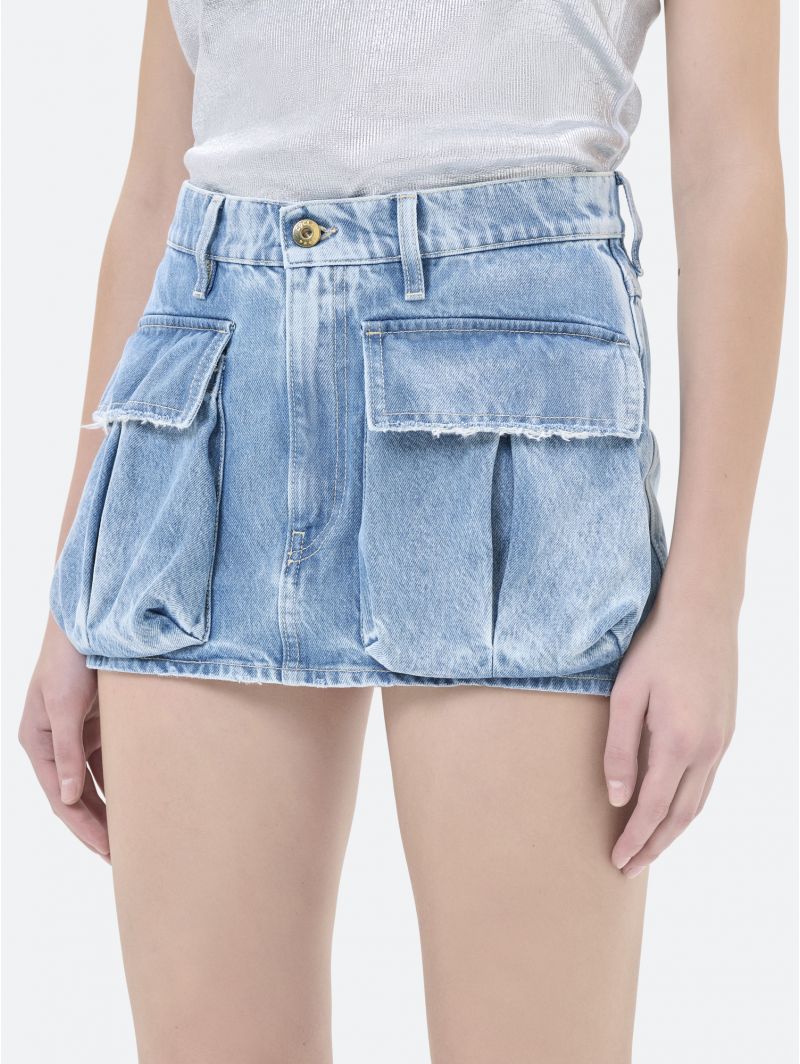 Mimì denim cargo mini skirt