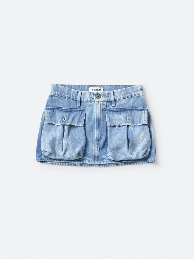 Mimì denim cargo mini skirt