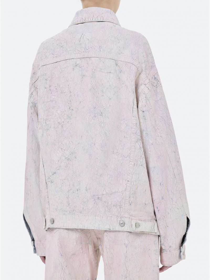 LOGAN TRUCKER OVER JACKET HANDMADE PINK CHALK PASTE