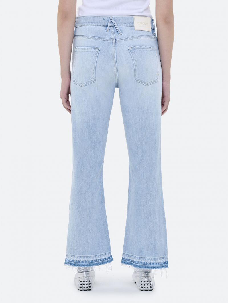 KATE NEW SLIM CROP BOOTCUT SUPER BLEACHED FRAYED EDGE