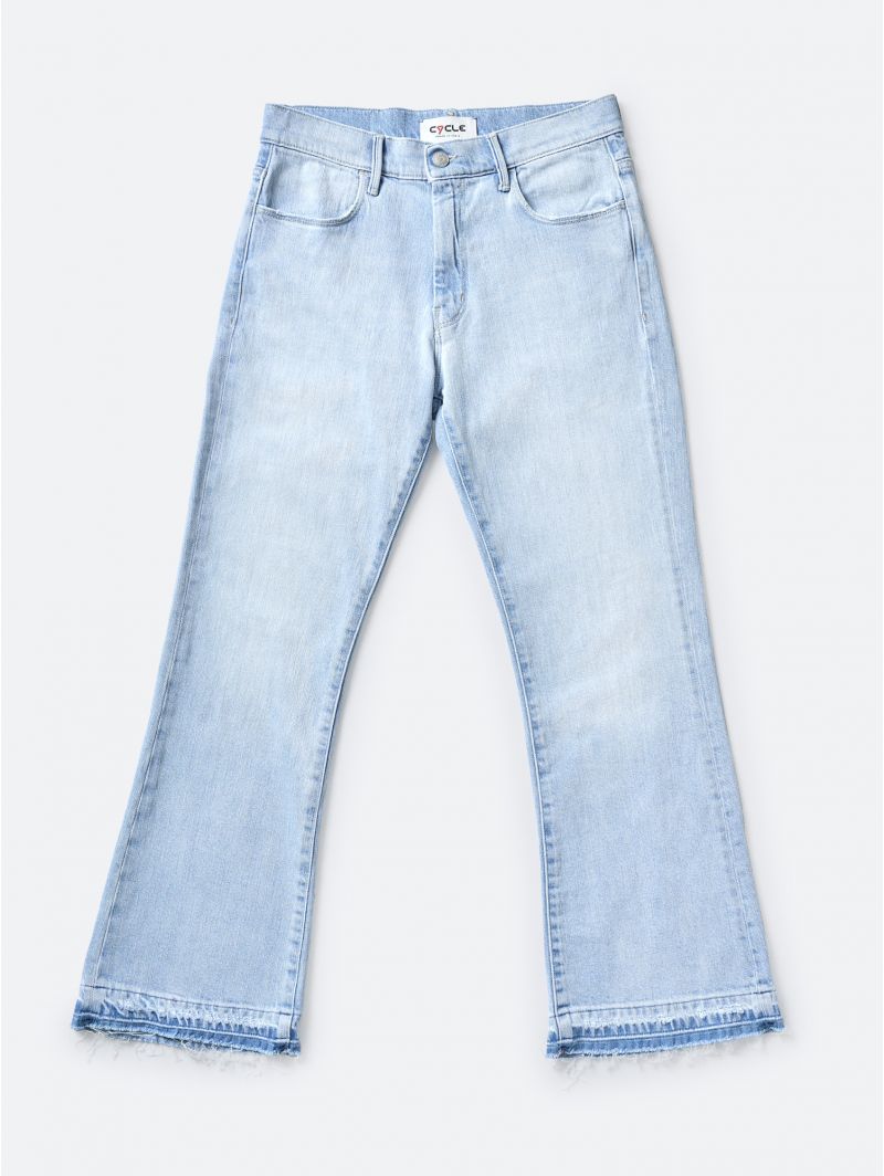 KATE NEW SLIM CROP BOOTCUT SUPER BLEACHED FRAYED EDGE