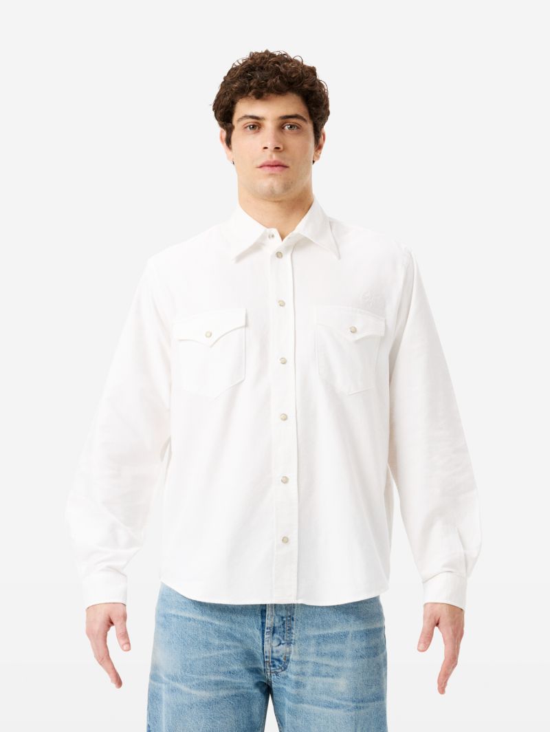 Rayan Oxford cotton shirt with embroidered logo