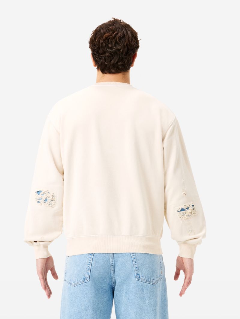 Ethan sweatshirt with logo and rips