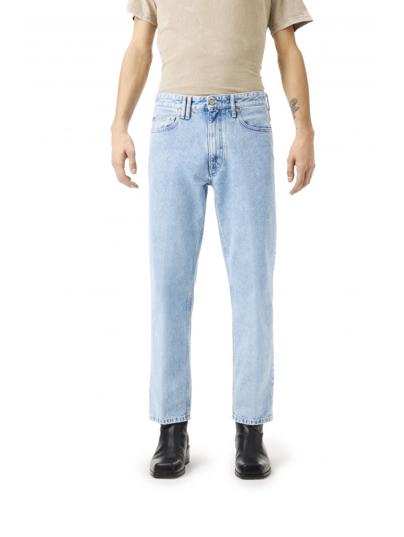 Wise regular fit straight ankle leg light bleach