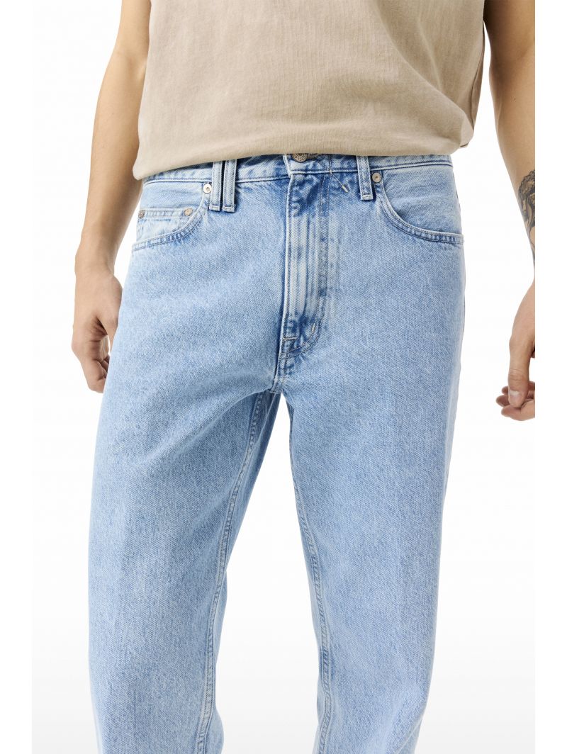 Wise regular fit straight ankle leg light bleach