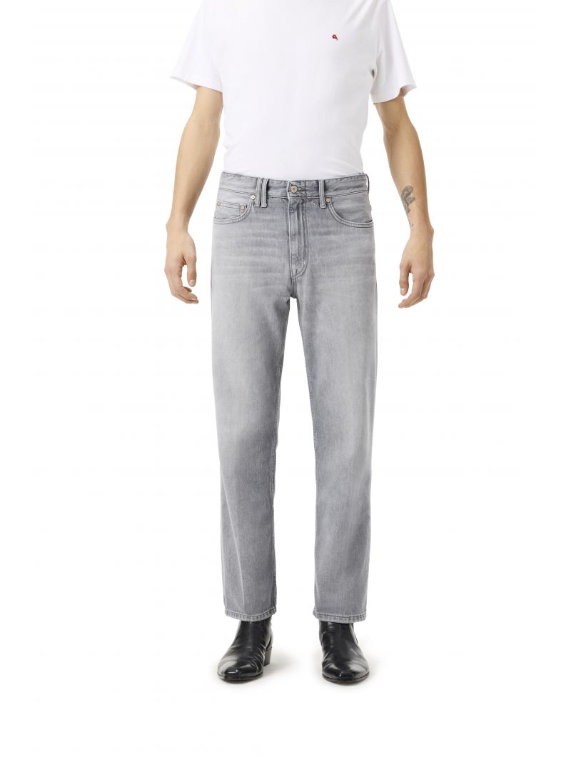 Wise regular fit straight ankle leg light bleach broken edge