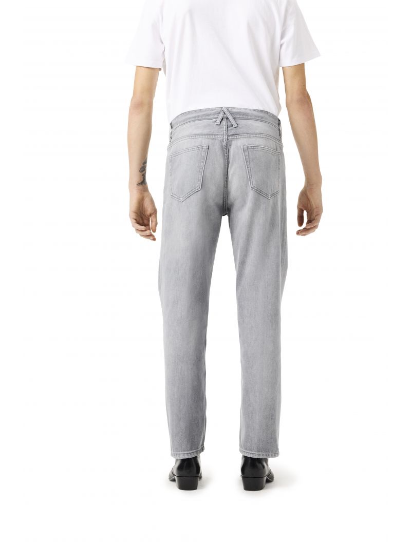 Wise regular fit straight ankle leg light bleach broken edge