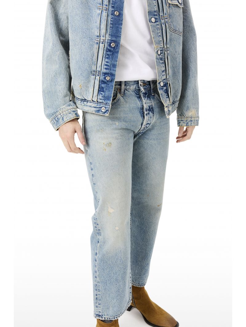 Legend regular 90's fit straight ankle leg light blue wash repaired with dirty spots