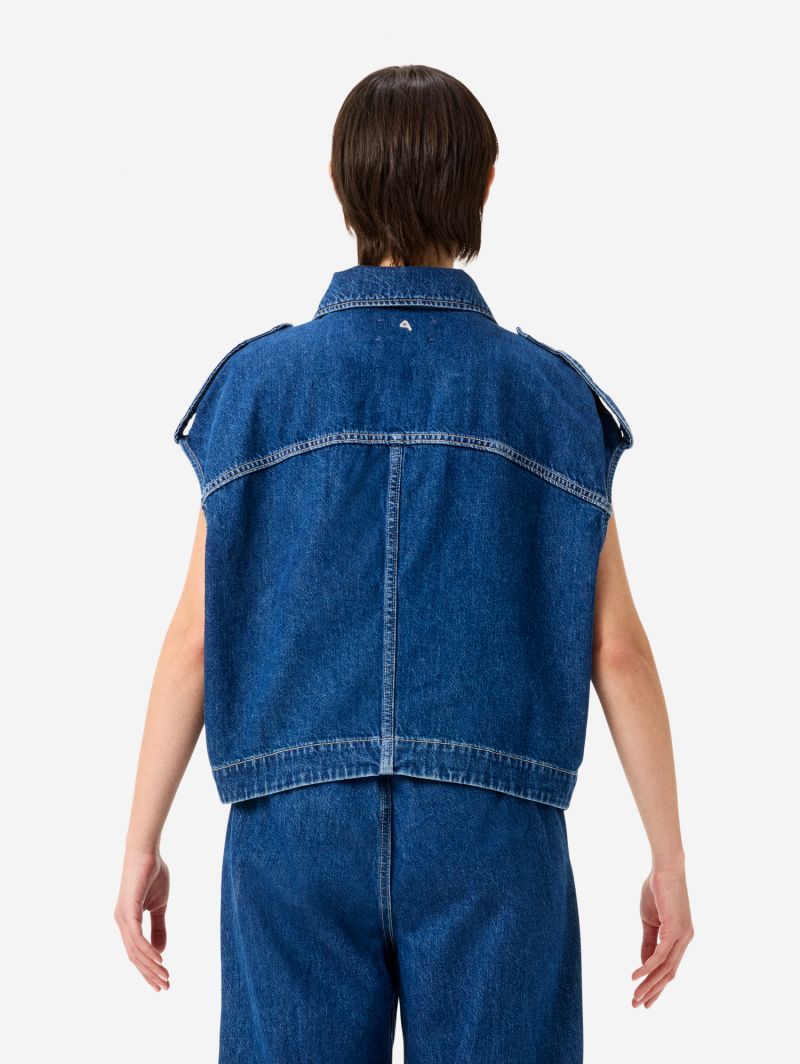 Mirta gilet dark tone enzime washing