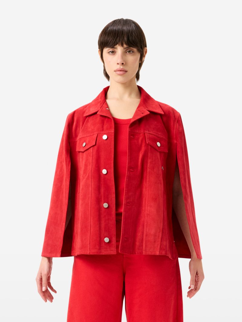 Candy poncho leather jacket