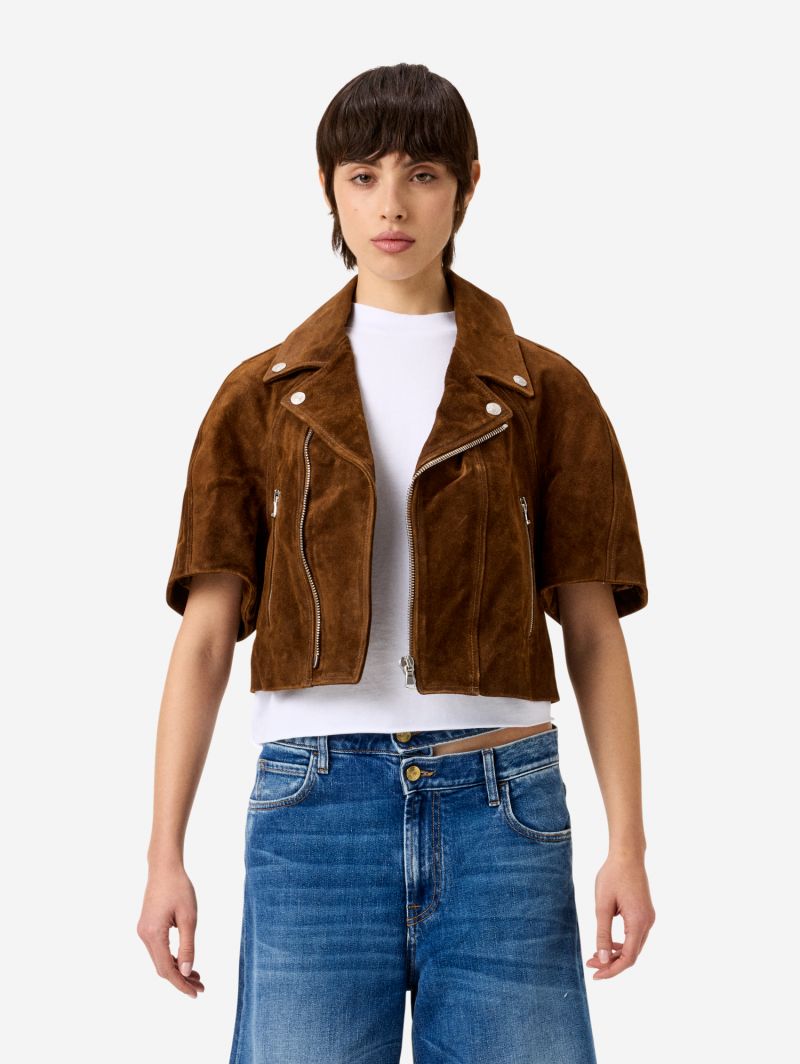 Coco crop leather jacket