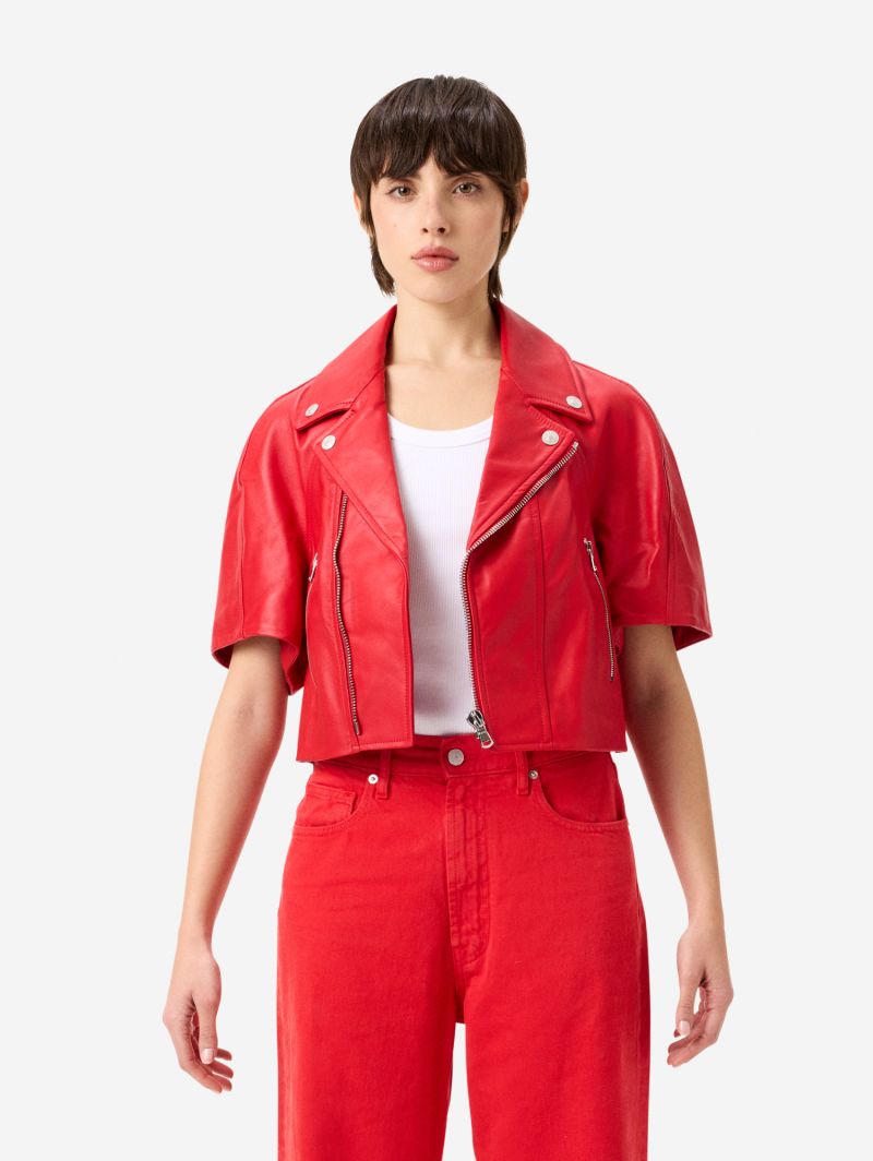 Cropped Coco nappa leather jacket