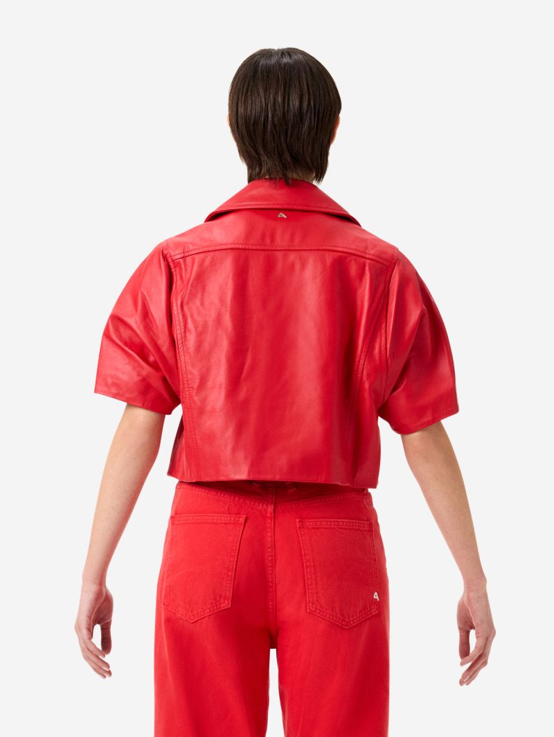 Cropped Coco nappa leather jacket