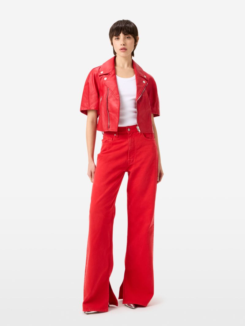 Coco crop leather jacket