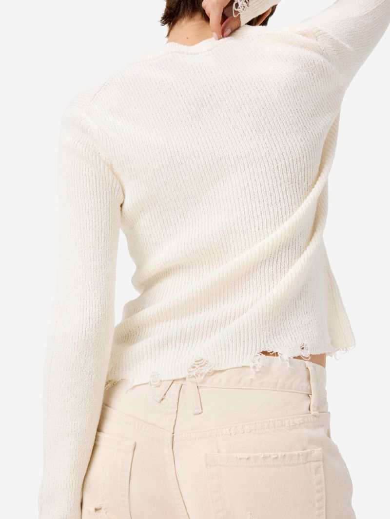 Ribbed Mia jumper with distressed hems