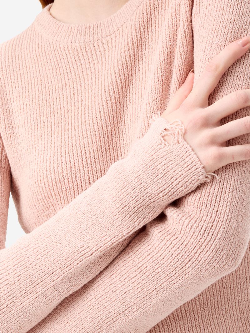 Maglia Mia a costine con orli distressed