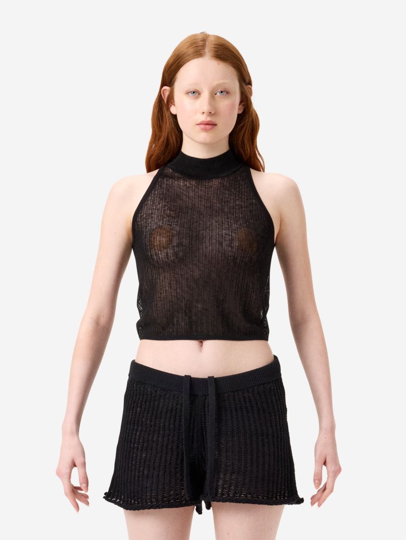 Crop top Ava in misto lino