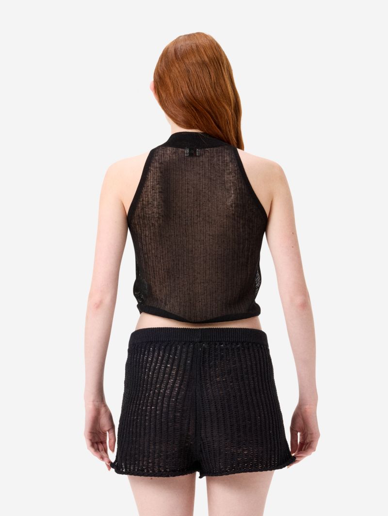 Crop top Ava in misto lino