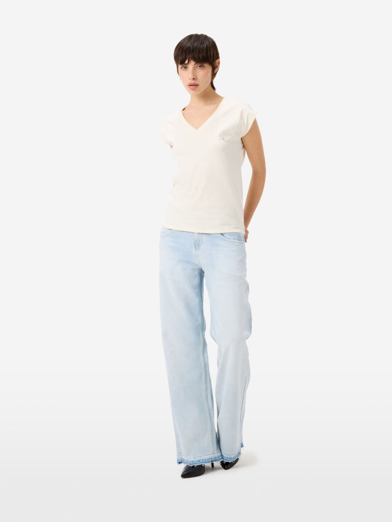 Jam v neck t-shirt rinse wash