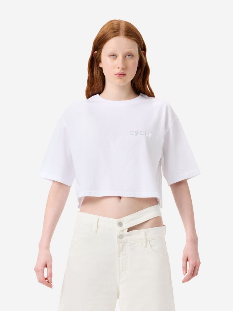 Boxy-fit Ariel T-shirt with logo print