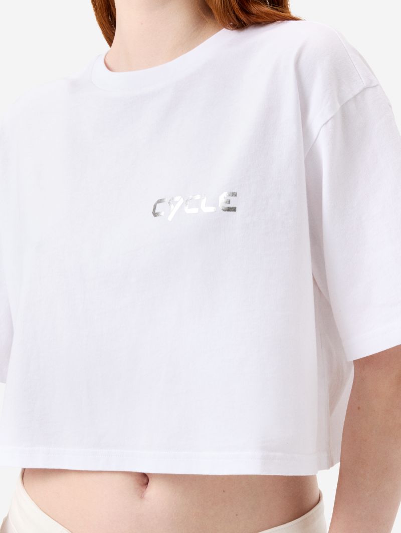 Boxy-fit Ariel T-shirt with logo print