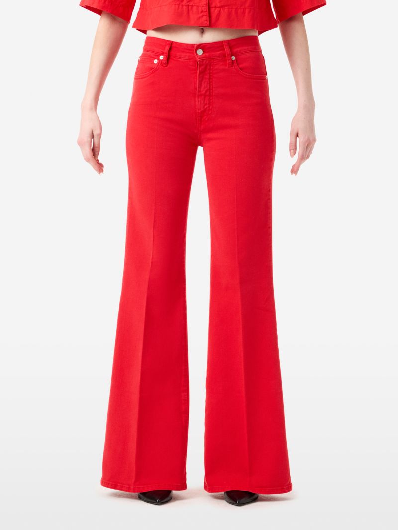 Flaire high rise flared direct dyed