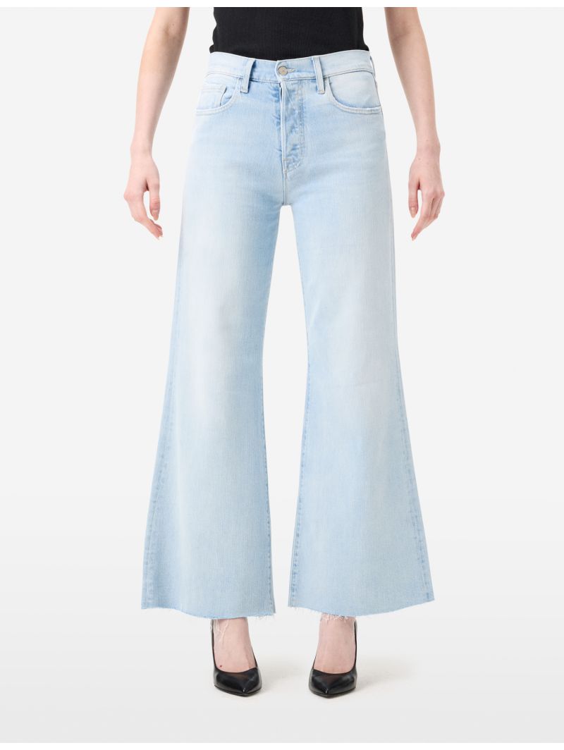 Luna mid rise flared super bleached destroyed edge