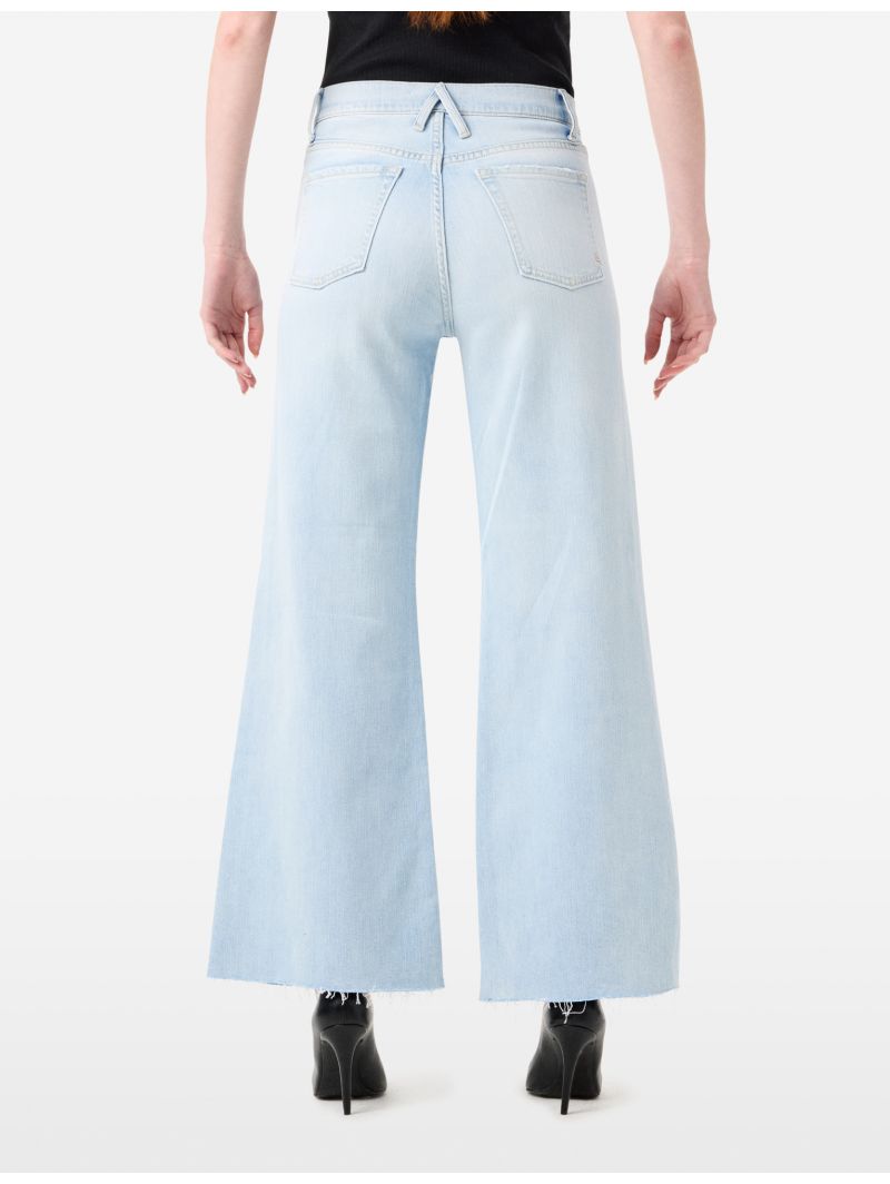 Luna mid rise flared super bleached destroyed edge