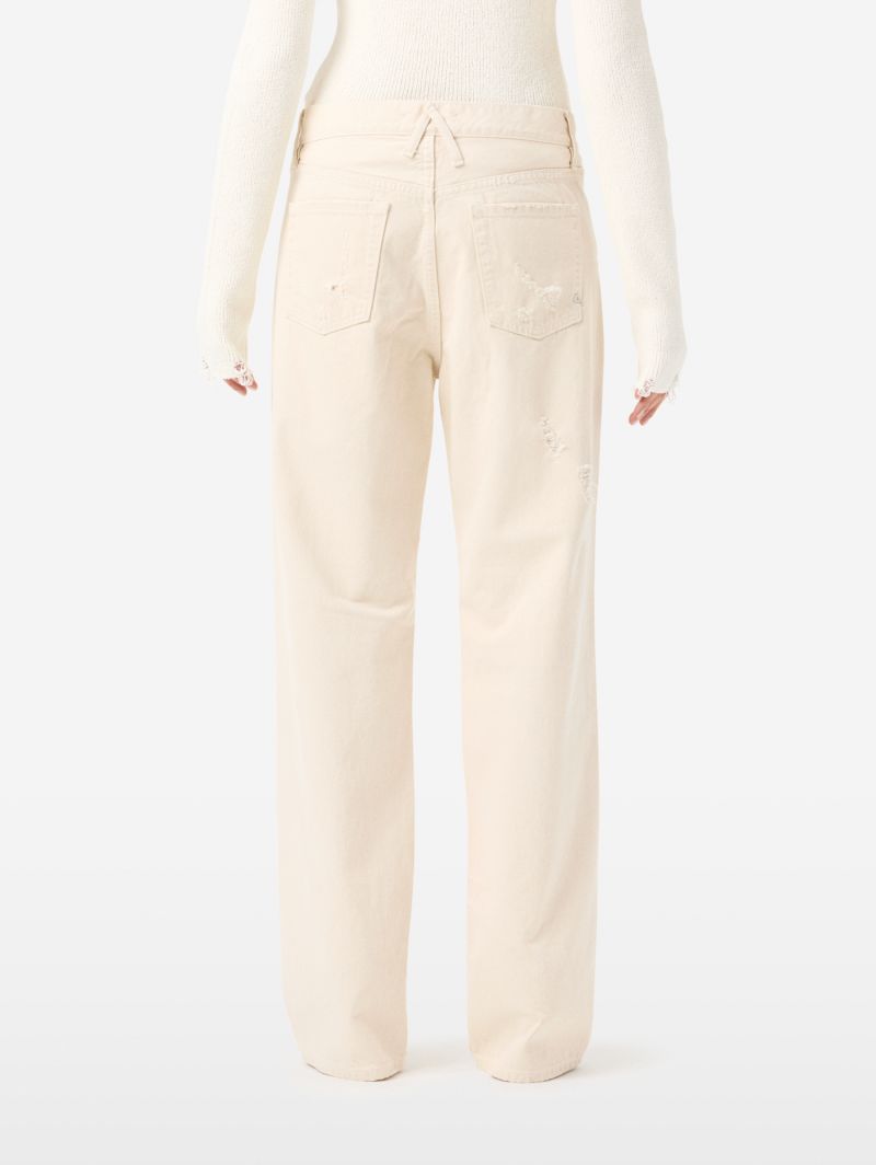 Mila low rise '90s fit rinse wash with cuts and breaks