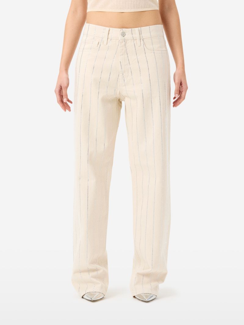 Jeans Mila straight fit con strass