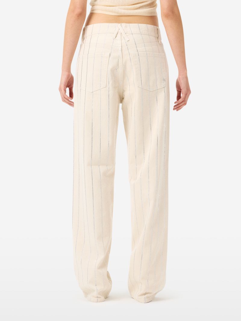 Jeans Mila straight fit con strass