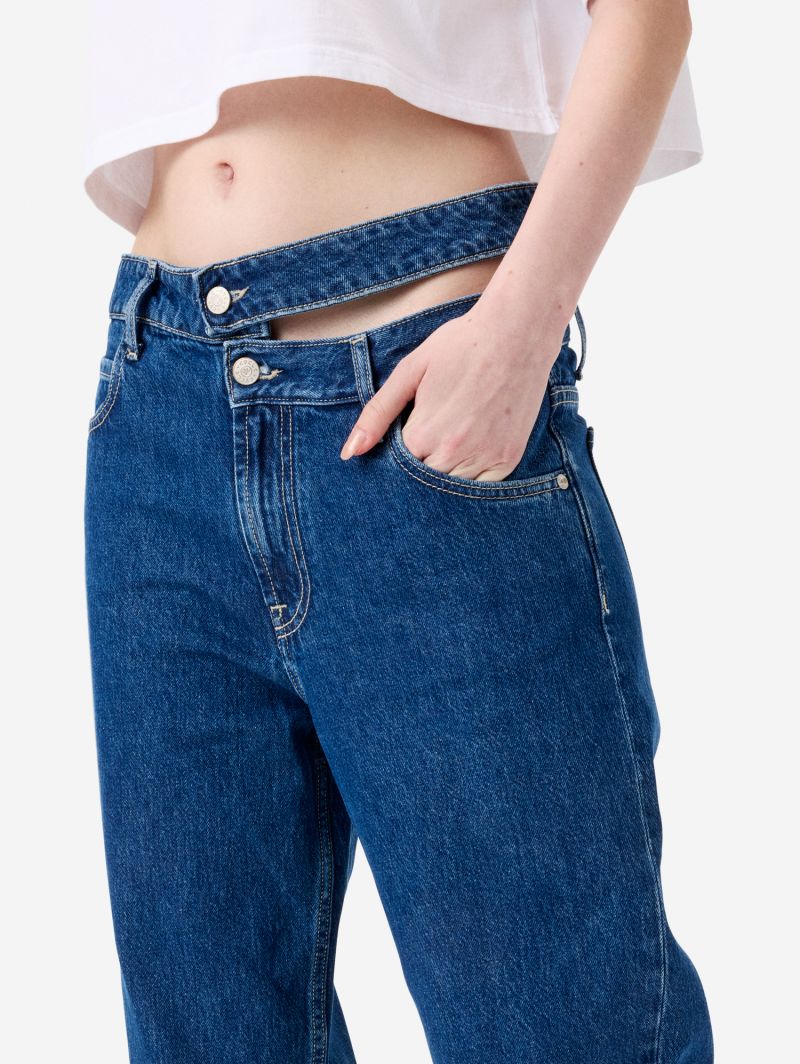 Jeans Zoe straight fit con doppia cintura