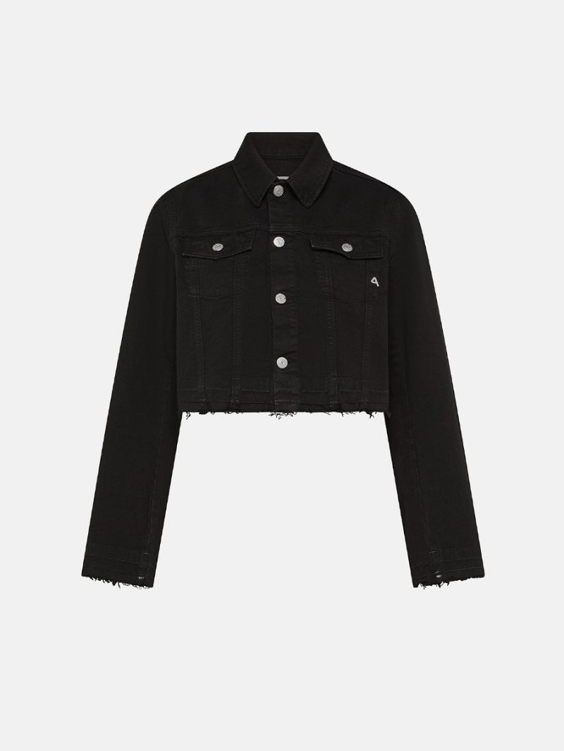 Milu' trucker jacket direct dyed frayed edge