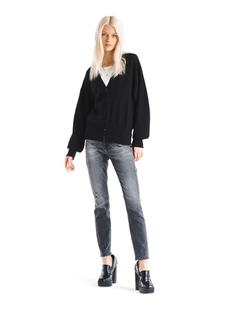 CARDIGAN SOLID L/S 100% CASHMERE