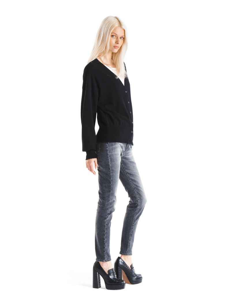 CARDIGAN SOLID L/S 100% CASHMERE
