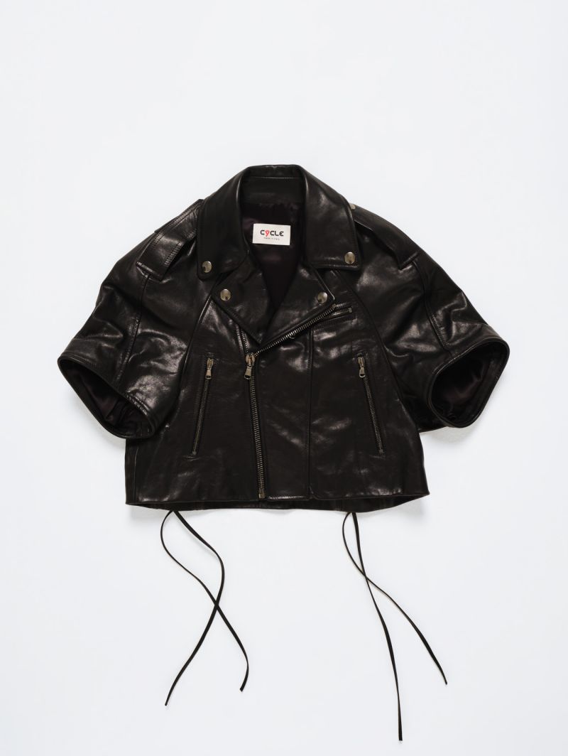 Cropped coco leather jacket