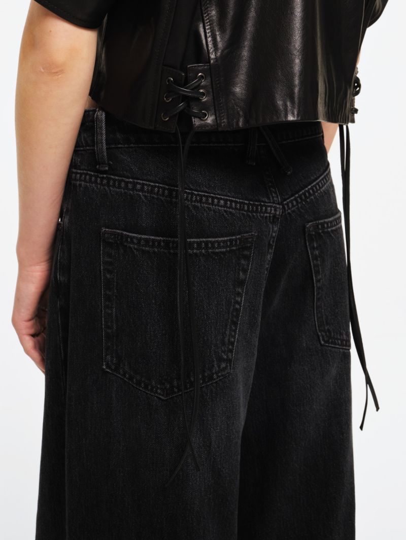 Cropped coco leather jacket