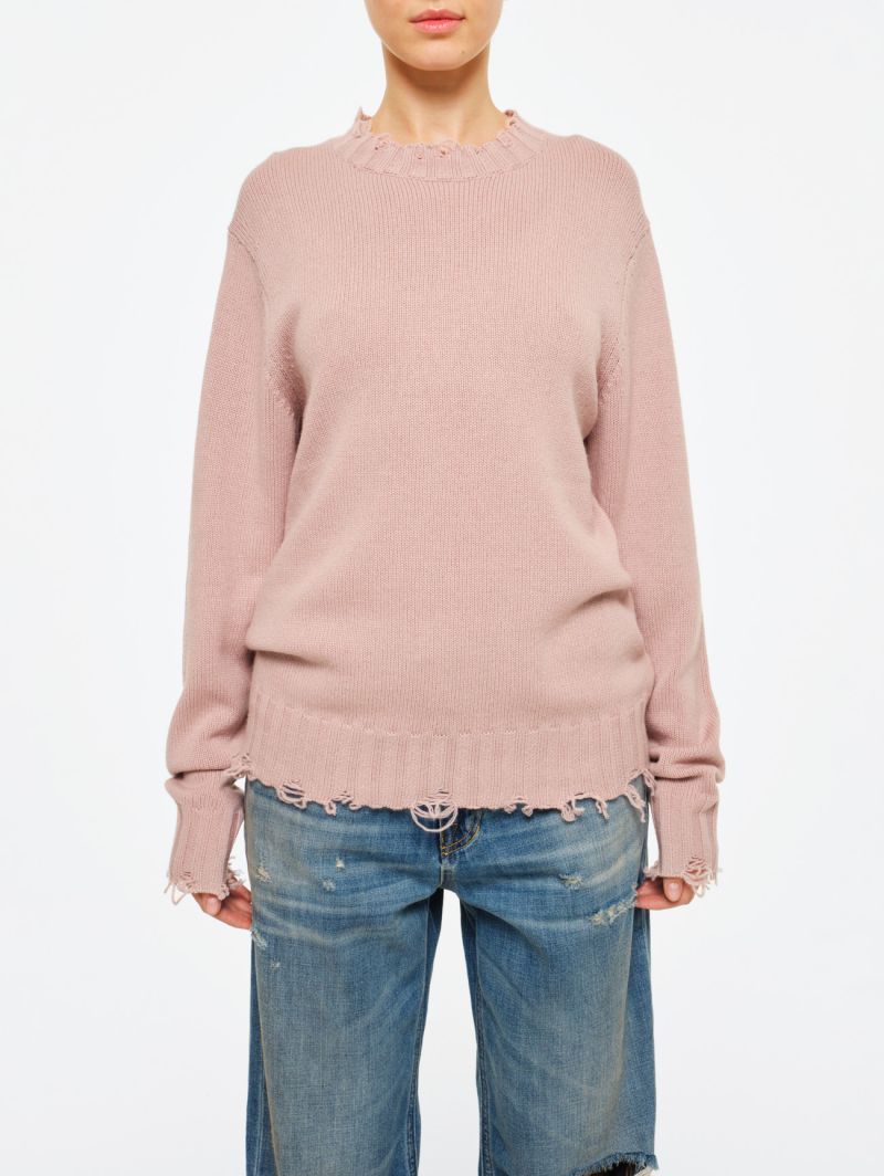 Warm round neck Big embroidery