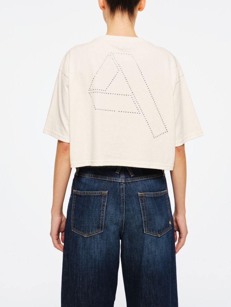 T-shirt Ariel boxy fit con logo