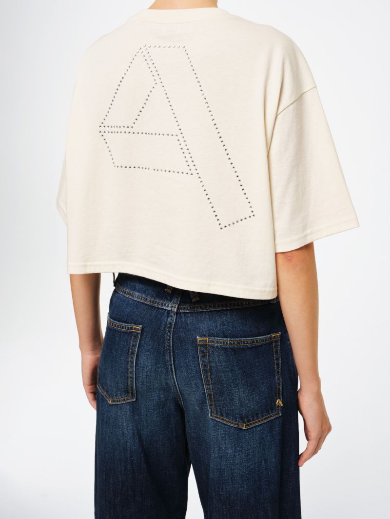 T-shirt Ariel boxy fit con logo
