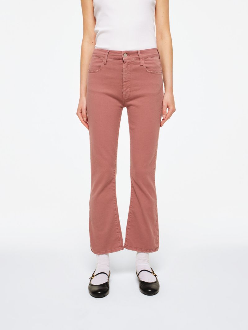 Kate crop bootcut distressed garment dyed